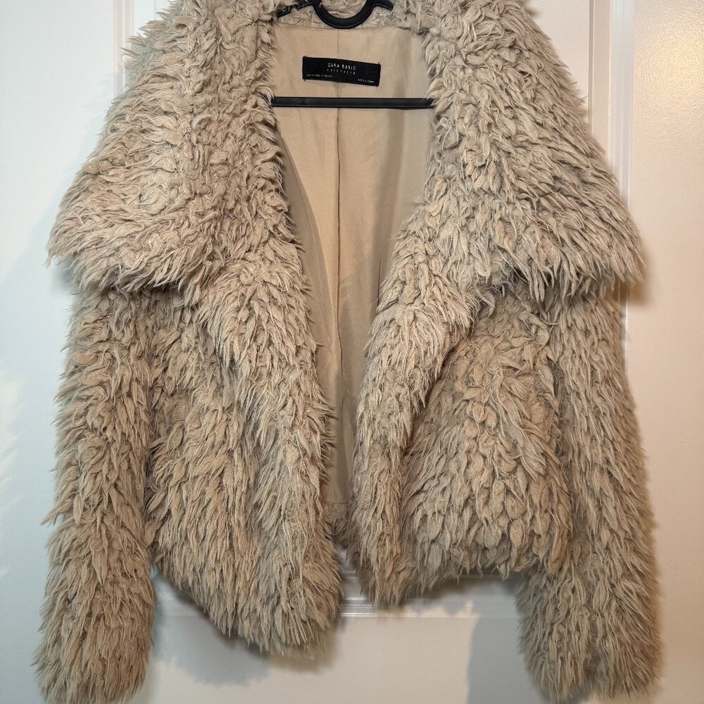 ZARA mongolian fur style jacket